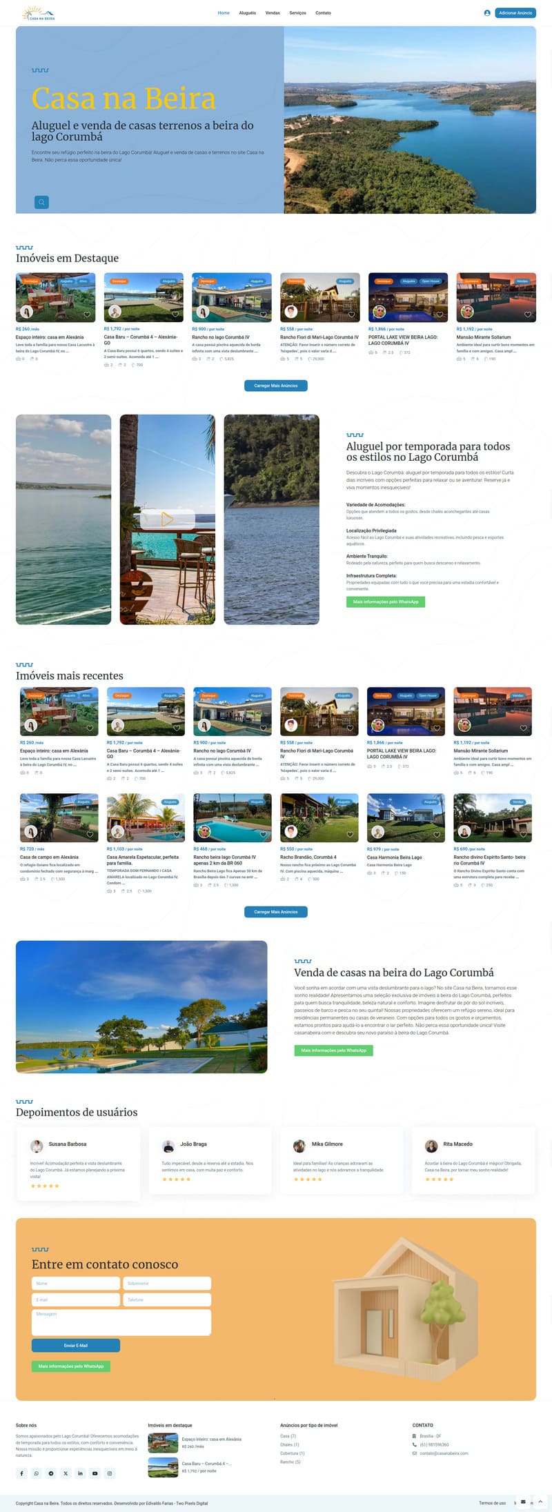 portfolio site classificado Casa na Beira