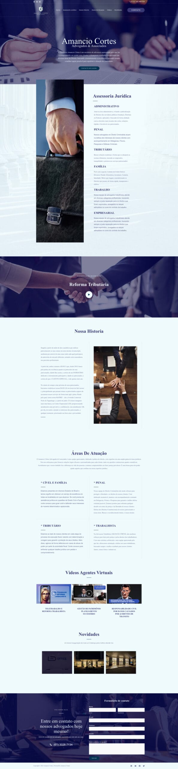 landing page amancio cortes advogados associados